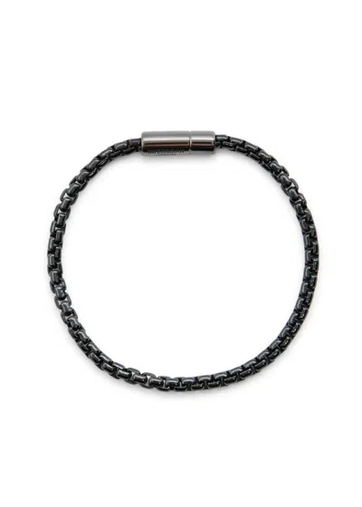Tateossian Ruthenium-plated Box Chain Bracelet In Black
