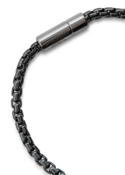Tateossian Ruthenium-plated Box Chain Bracelet In Black
