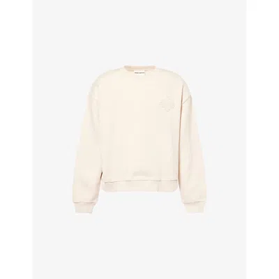 The Couture Club Mens Bone Borg Emblem Crewneck Cotton-jersey Sweatshirt Xl In Brown