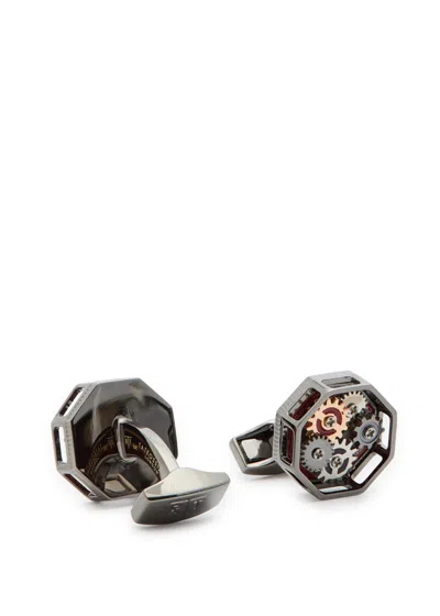 Tateossian Octo Gears Cufflinks In Green