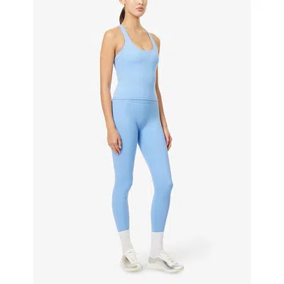 Adanola Womens Ice Blue Ultimate Skinny Racer Back Stretch-jersey Top In Blue