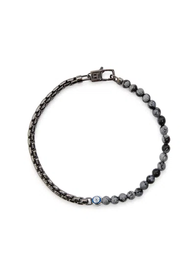 Tateossian Beaded Rothenium-plated Bracelet In Black