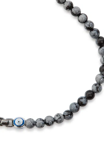 Tateossian Beaded Rothenium-plated Bracelet In Black