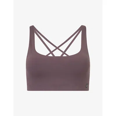 On Womens Pebble Studio Stretch-woven Bra Xl In Gray