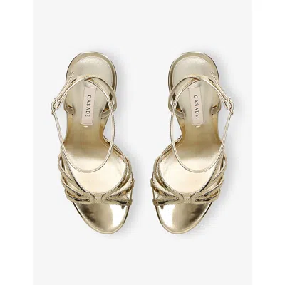 Casadei Womens Gold Julia 100 Patent-leather Heeled Sandals Eur 38.5 / 5.5 Uk In Gold