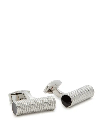 Tateossian Thompson Textured Enamelled Cufflinks In Metallic