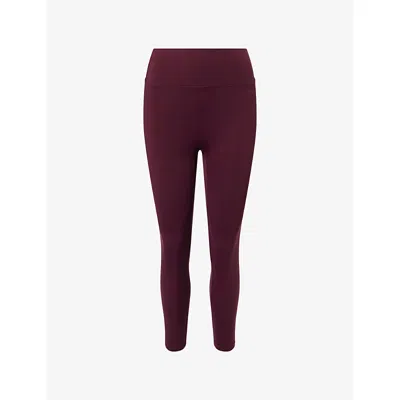 Adanola Womens Dark Cherry Ultimate Regular-fit Jersey Gym Leggings Xl In Burgundy