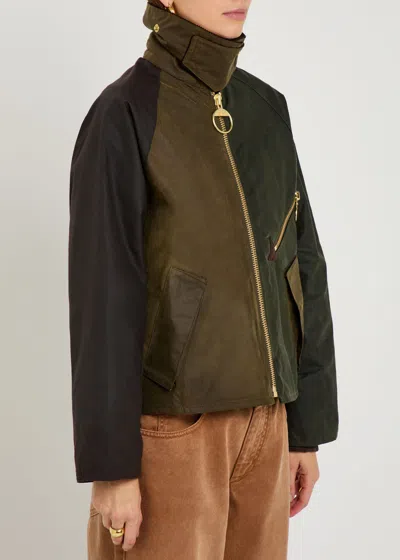 Barbour Arlene Waxed Cotton Jacket In Green