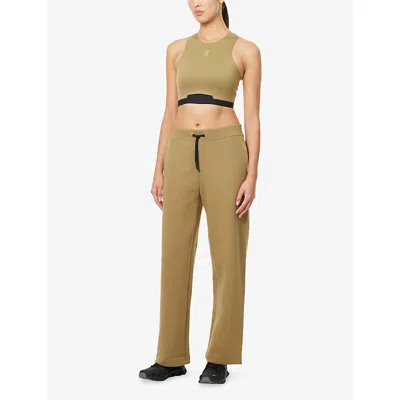 On Womens Nutmeg Train 2-in-1 Crop Workout Top Xl In Brown