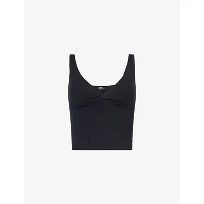 Monday Swimwear Womens Black Jersey Glacier V-neck  Stretch-jersey Tank Top In Black