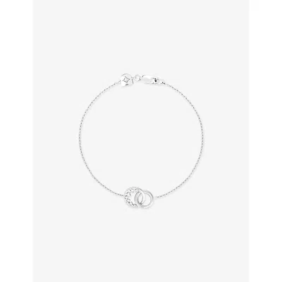 Astrid & Miyu Womens Rhodiumplatedsilver Orbit Rhodium Plated Sterling-silver And Cubic Zirconia Bracelet In Silver