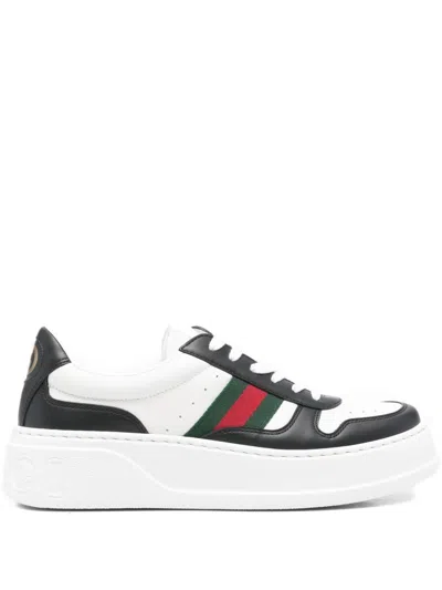 Gucci Chunky B Leather Sneakers In Black