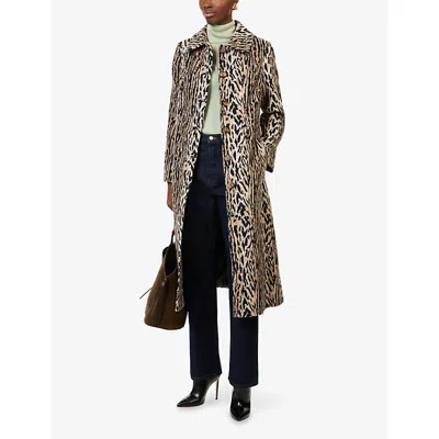 Rixo London Womens Bohemia Leopard Milly Leopard-print Cotton-blend Coat In Animal Print