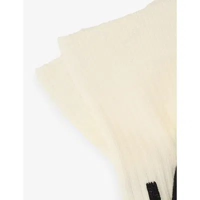 Varley Womens Black/egret Stellar Colour-block Cotton-blend Socks In Multi