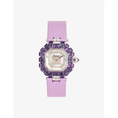 Reselfridges Watches Gold & Amethyst Pre-loved Kutchinsky Harmony 1990 18ct White-gold And Amethyst Quartz Watch 29mm