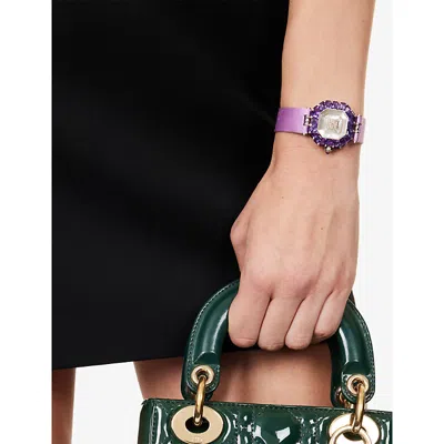 Reselfridges Watches Gold & Amethyst Pre-loved Kutchinsky Harmony 1990 18ct White-gold And Amethyst Quartz Watch 29mm