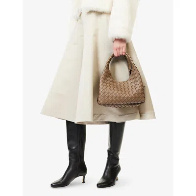 Bottega Veneta Womens Pinecone-m Brass Campana Small Leather Shoulder Bag