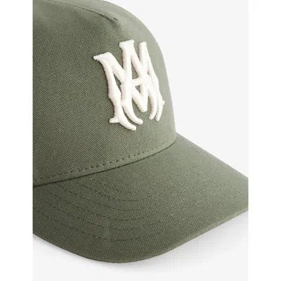 Amiri Mens Khaki Ma Logo Cotton Trucker Hat In Green