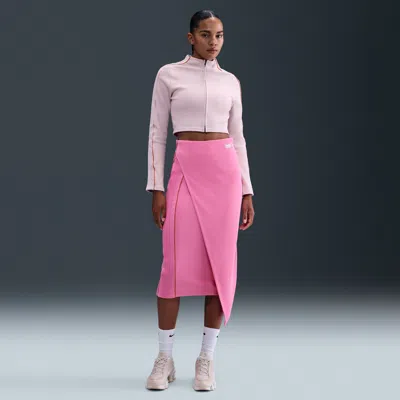 Nike Women's Naomi Osaka High-waisted Ribbed Maxi Skirt In Pink
