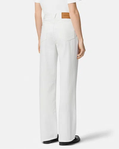 Versace Medusa '95 Logo-patch Straight-leg Jeans In White