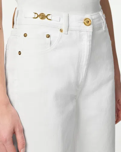Versace Medusa '95 Logo-patch Straight-leg Jeans In White