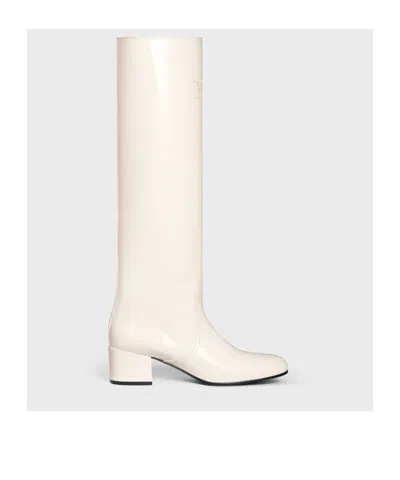 Celine Les Bottes  Triomphe High Boot In Patent Calfskin In Multi
