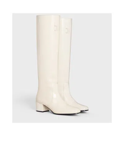 Celine Les Bottes  Triomphe High Boot In Patent Calfskin In Multi