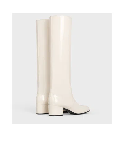 Celine Les Bottes  Triomphe High Boot In Patent Calfskin In Multi