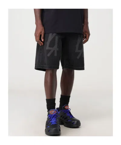 44 Label Group Logo-print Wide-leg Denim Shorts In Brown