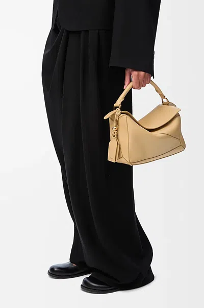 Loewe Small Featherlight Puzzle Bag In Nappa Lambskin In Nude
