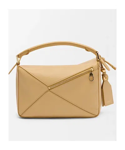 Loewe Small Featherlight Puzzle Bag In Nappa Lambskin In Nude