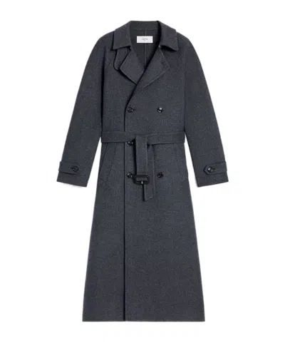 Celine Wrapped Coat In Double-face Wool Cashmere In Multi