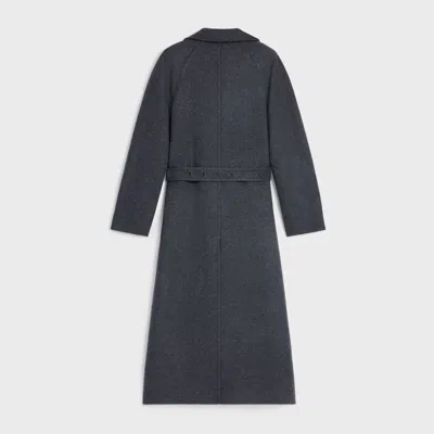 Celine Wrapped Coat In Double-face Wool Cashmere In Multi