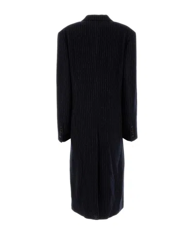 Dries Van Noten Striped Coat In Black