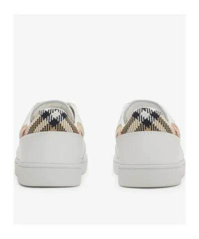 Burberry Leather Sneakers Patterned Heel Rubber Sole In Animal Print