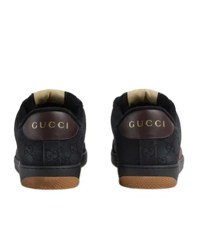 Gucci Multi Color Screener Sneakers In Black