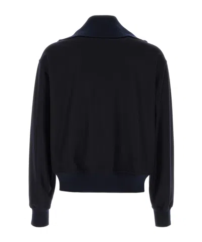 Jil Sander Midnight Blue Wool Cardigan In Black