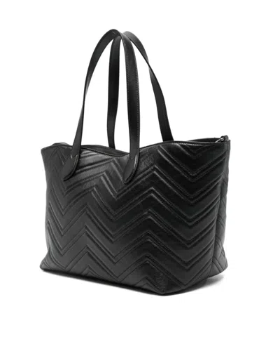 Gucci Women Gg Marmont Leather Tote Bag In Black