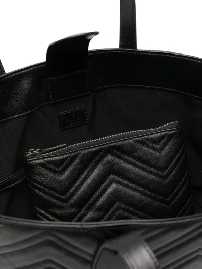 Gucci Women Gg Marmont Leather Tote Bag In Black