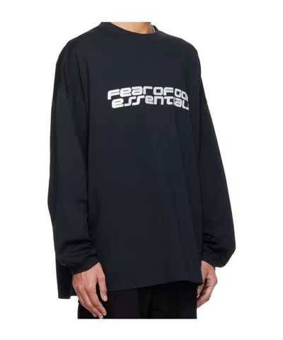 Essentials Black Holiday Ponte 90s Long Sleeve T-shirt In Blue