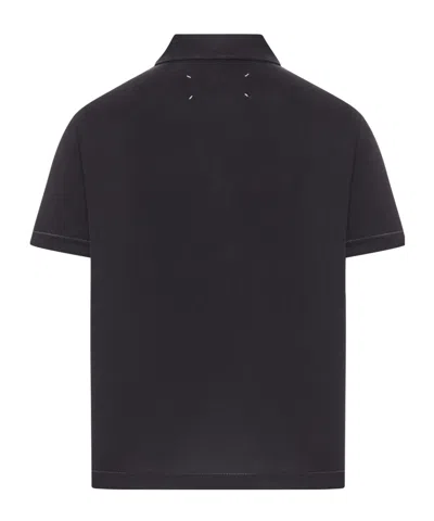 Maison Margiela Short-sleeved Polo Shirt In Black