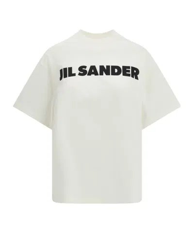 Jil Sander Crewneck Short Sleeves Classic Print T-shirt Clothing In White