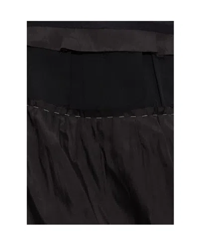 Maison Margiela Ruffled Midi Skirt In Black
