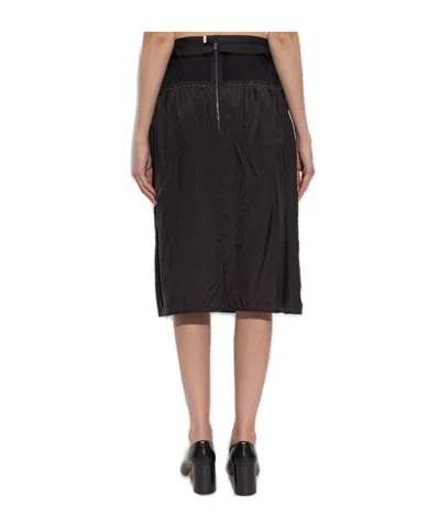 Maison Margiela Ruffled Midi Skirt In Black