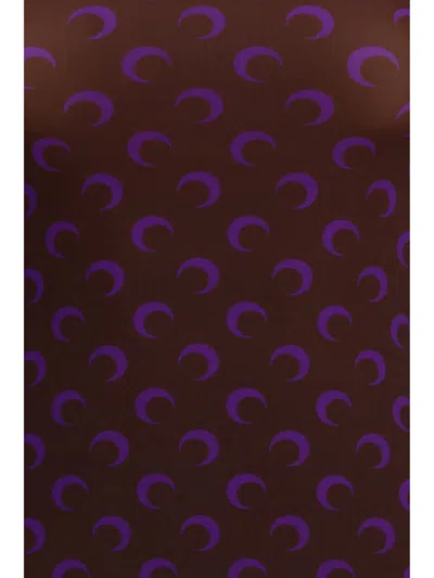 Marine Serre Moon Printed Jersey Second Skin Highneck In Multi