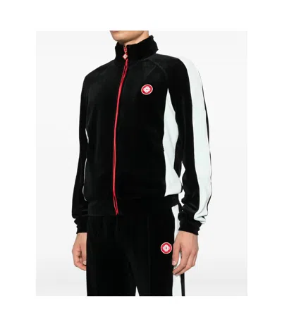 Casablanca High Collar Sweatshirt Featuring Contrast Panels In Black