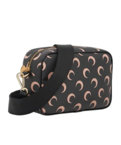 Marine Serre Moon Canvas Camera Shoulder Bag In Black