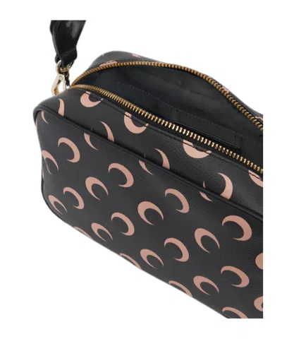 Marine Serre Moon Canvas Camera Shoulder Bag In Black