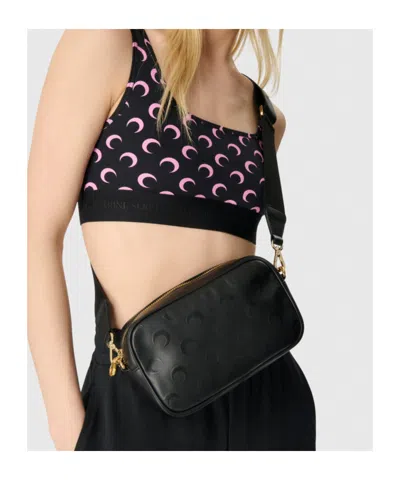 Marine Serre Moon Print Satchel In Black