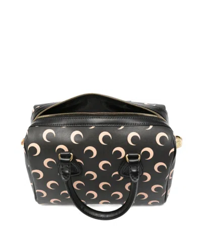 Marine Serre Moon Canvas Strike Top Handle Tote Bag In Black